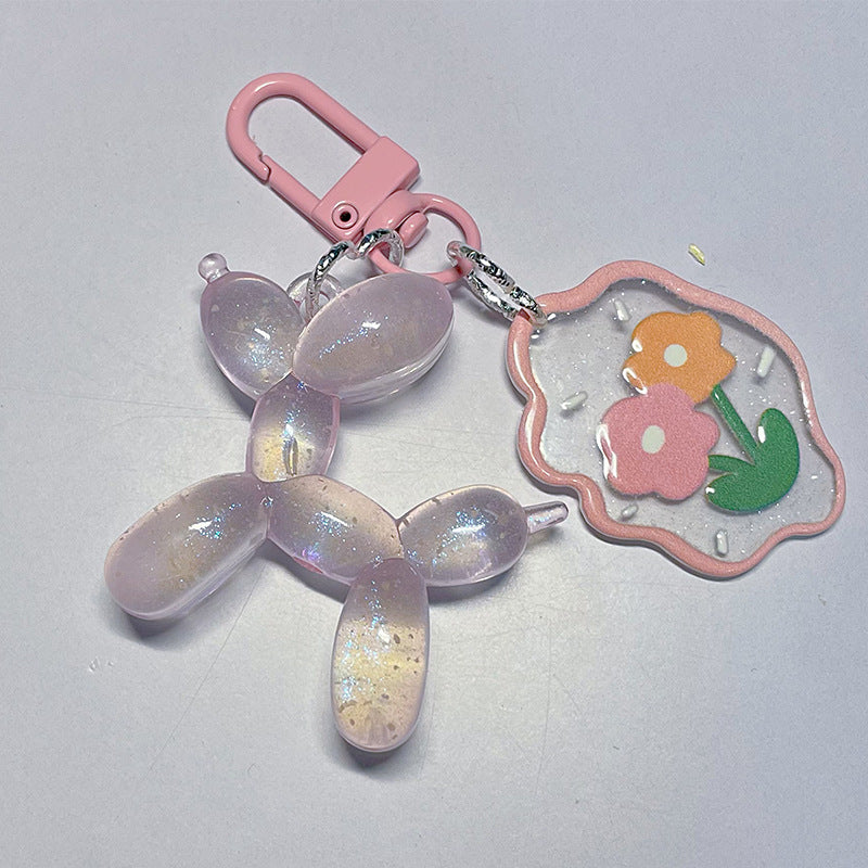 Keychain de perro con globo de aire acrílico acrílico al por mayor